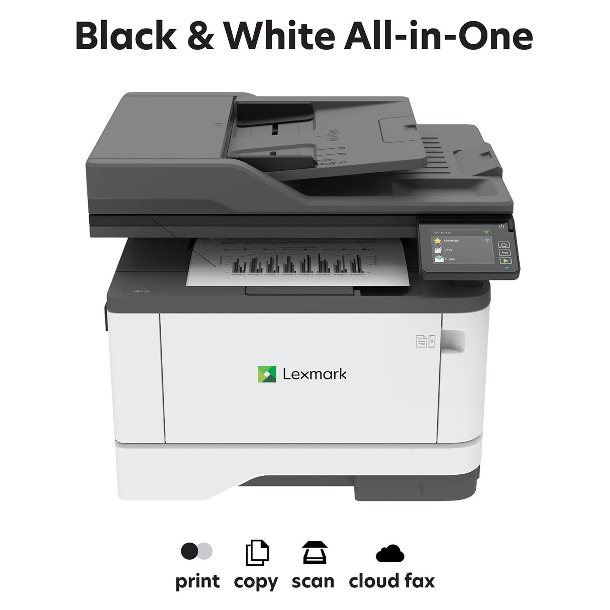 Lexmark MX431adw Laser Monochrome MFP Printer with Touchscreen, Copier Scanner Printer, Automatic Two-Sided Scanning, Wireless, Analog fax (29S0500)