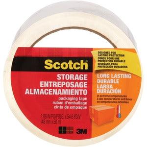 Scotch Long-Lasting Storage Packaging Tape - 54.7 yd (50 m) Length x 1.89" (48 mm) Width - 1 / Roll - Clear