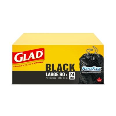 GLAD BLACK LRGE 90L 24/PK