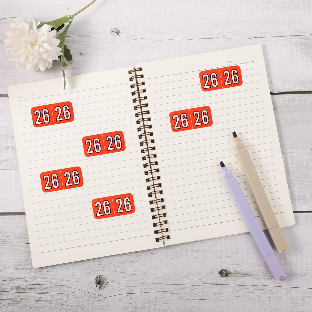 500pcs 2026 Year Stickers, 3/4x1-1/2 Inch File Folder Labels 26 Year Colored Self-Adhesive Medical Chart Number Stickers for Tab File Folders Office Supplies (Red)