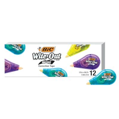 BIC Wite-Out Brand Mini Correction Tape - White - Tear-Resistant Tape - 12 Pack*