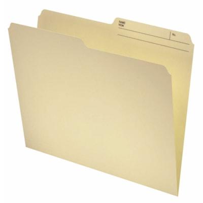 Esselte Letter Recycled Top Tab File Folder - 8 1/2" (215.90 mm) x 11" (279.40 mm) - 9.5 pt. (3.34 mm) - Manila - 60% Recycled - 100 / Box