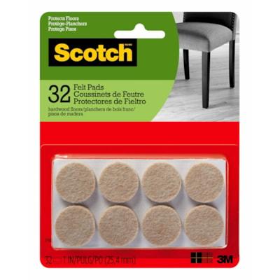 SCOTCH RND FELT PADS BE 32/PK