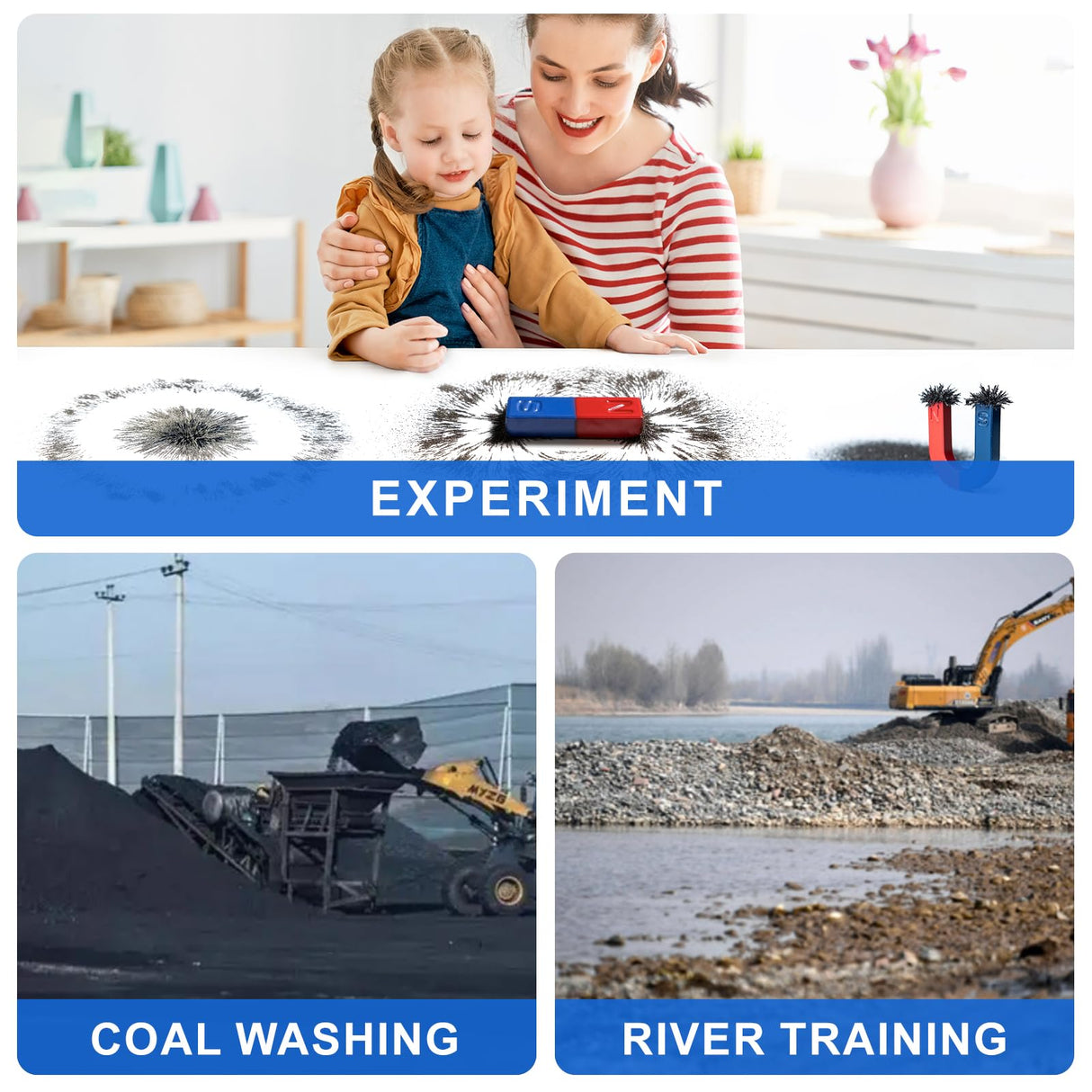 Magnetic Sand, 1 Pound Iron Filings, Iron Powder Filings Magnetic Power for Magnet Education and School Experiments Learning, Iron Oxide Powder Shavings for Science