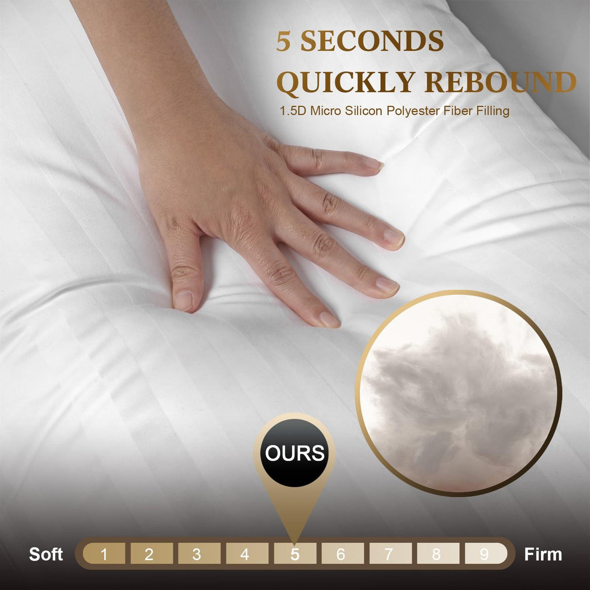 SHERWOOD Pillows Queen Size 2 Pack Hotel Pillow with Cotton Cover and Down Alternative Fiber Fill Bed Pillow for Sleeping (White, Queen 20x28 inch)