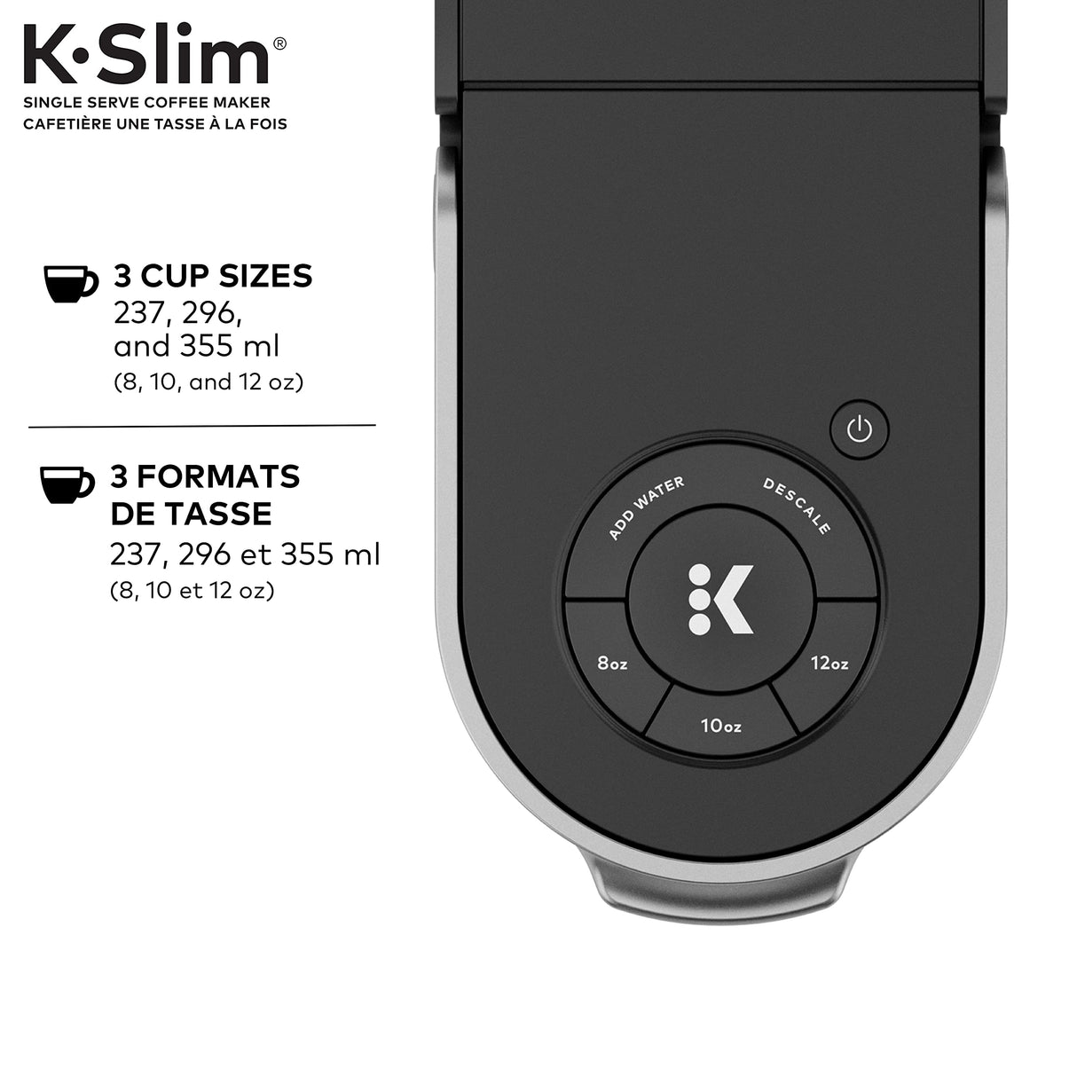 Keurig K-Slim Single Serve K-Cup Pod Coffee Maker, Featuring Simple Push Button Controls And MultiStream Technology, Black