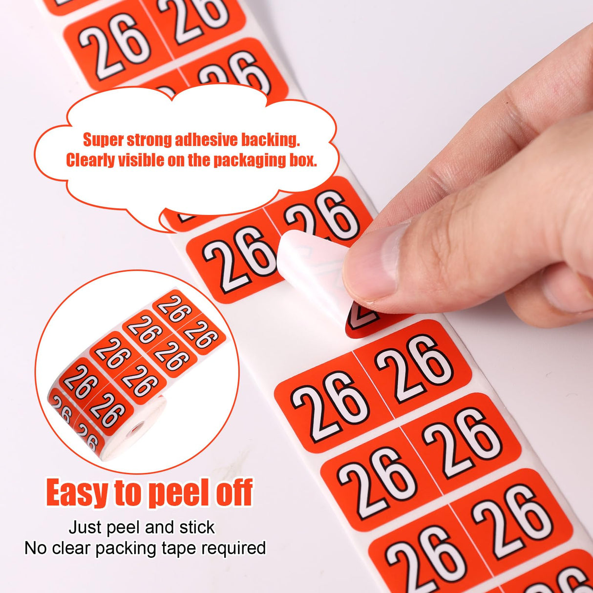 500pcs 2026 Year Stickers, 3/4x1-1/2 Inch File Folder Labels 26 Year Colored Self-Adhesive Medical Chart Number Stickers for Tab File Folders Office Supplies (Red)