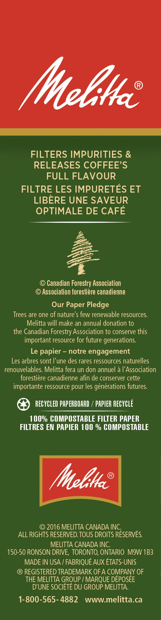 Melitta 625000 Bamboo Super Premium Coffee Filters, Green - 80 Count