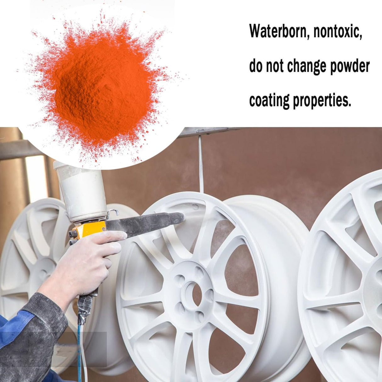 Ninesung Powder Coating Powder | Powder Coat Perfect for Metal Surfaces | Car Paint | Building Materials | Powder Paint for Steel Structures, Factories, Buildings, Playgrounds, Gardens (Orange, 16 oz)