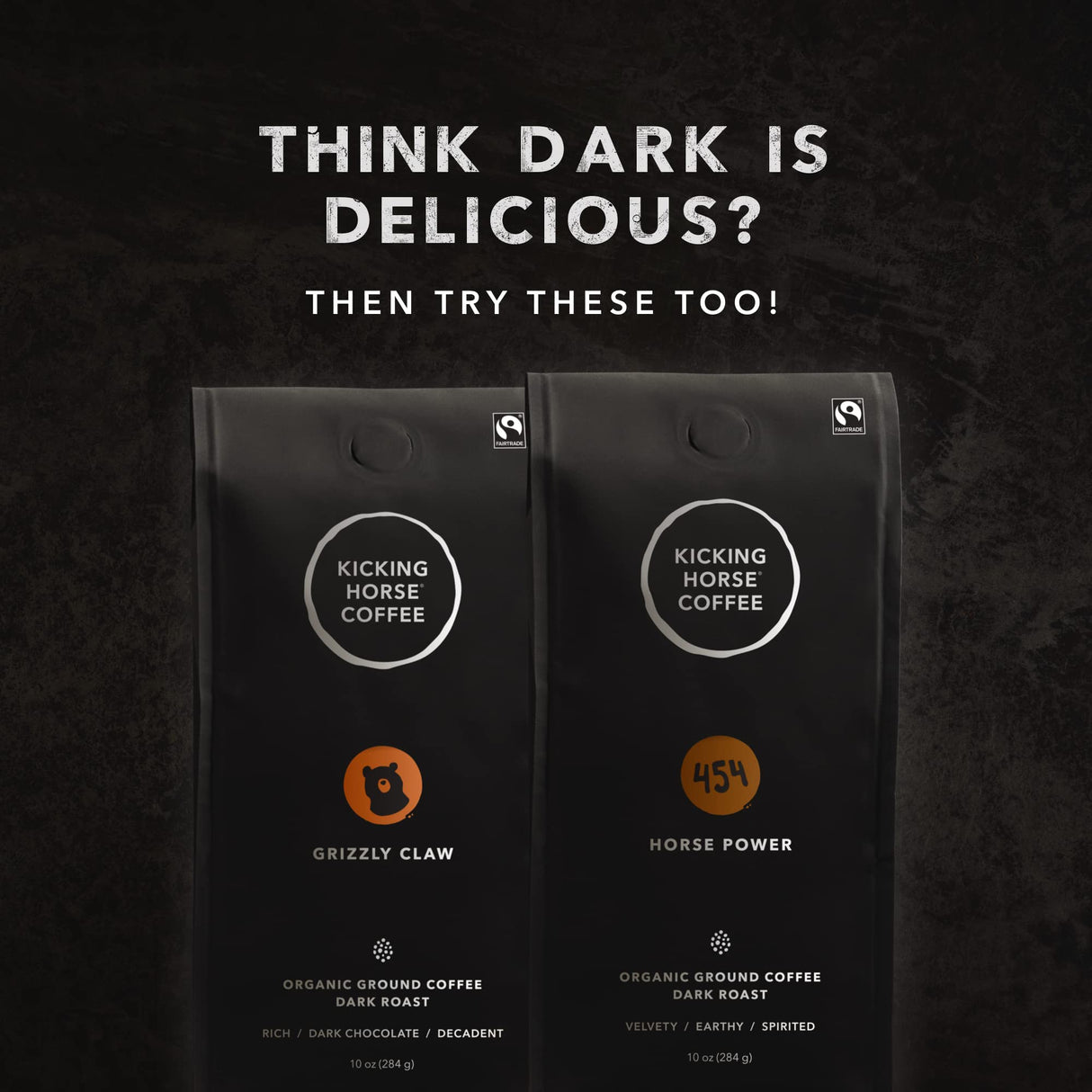 Kicking Horse Coffee - Kick Ass Blend, Ground 100% Arabica Coffee Dark Roast All Organic & Fairtrade 284 g