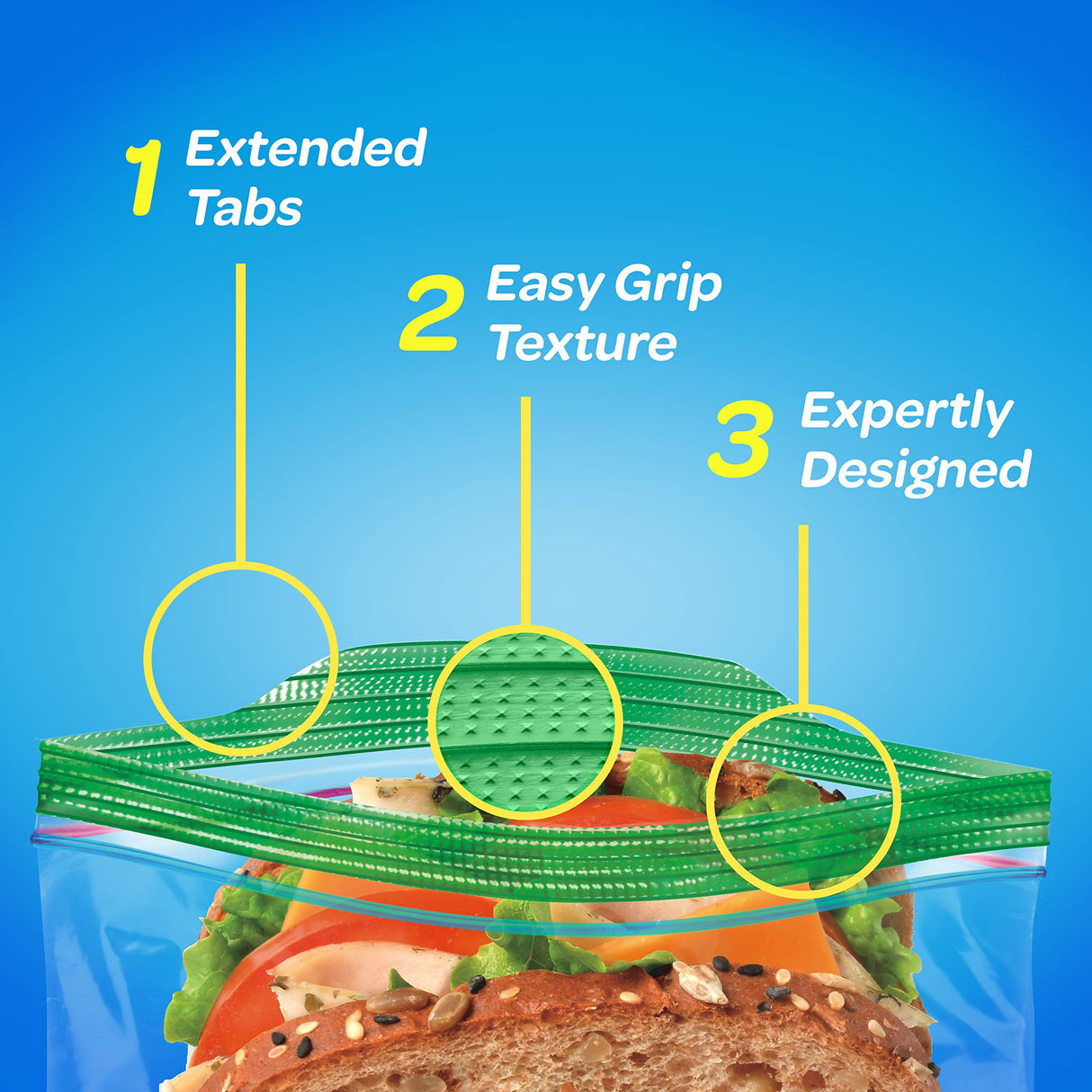 Ziploc Snack and Sandwich Bags for On-the-Go Freshness, Grip 'n Seal Technology for Easier Grip, Open and Close, 270 Count