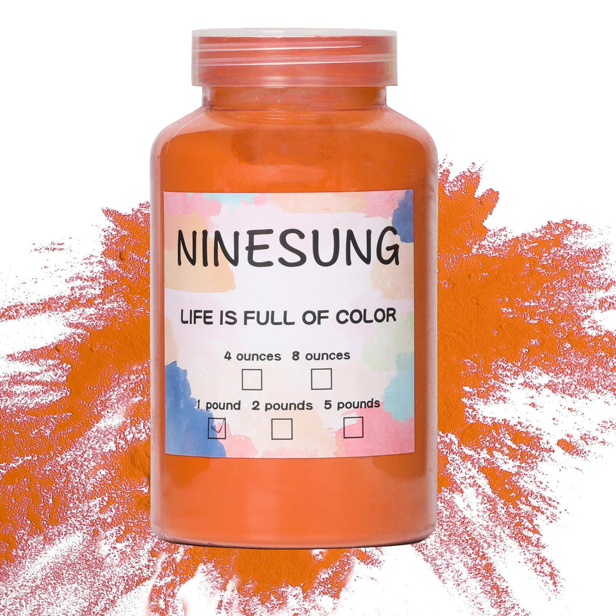 Ninesung Powder Coating Powder | Powder Coat Perfect for Metal Surfaces | Car Paint | Building Materials | Powder Paint for Steel Structures, Factories, Buildings, Playgrounds, Gardens (Orange, 16 oz)