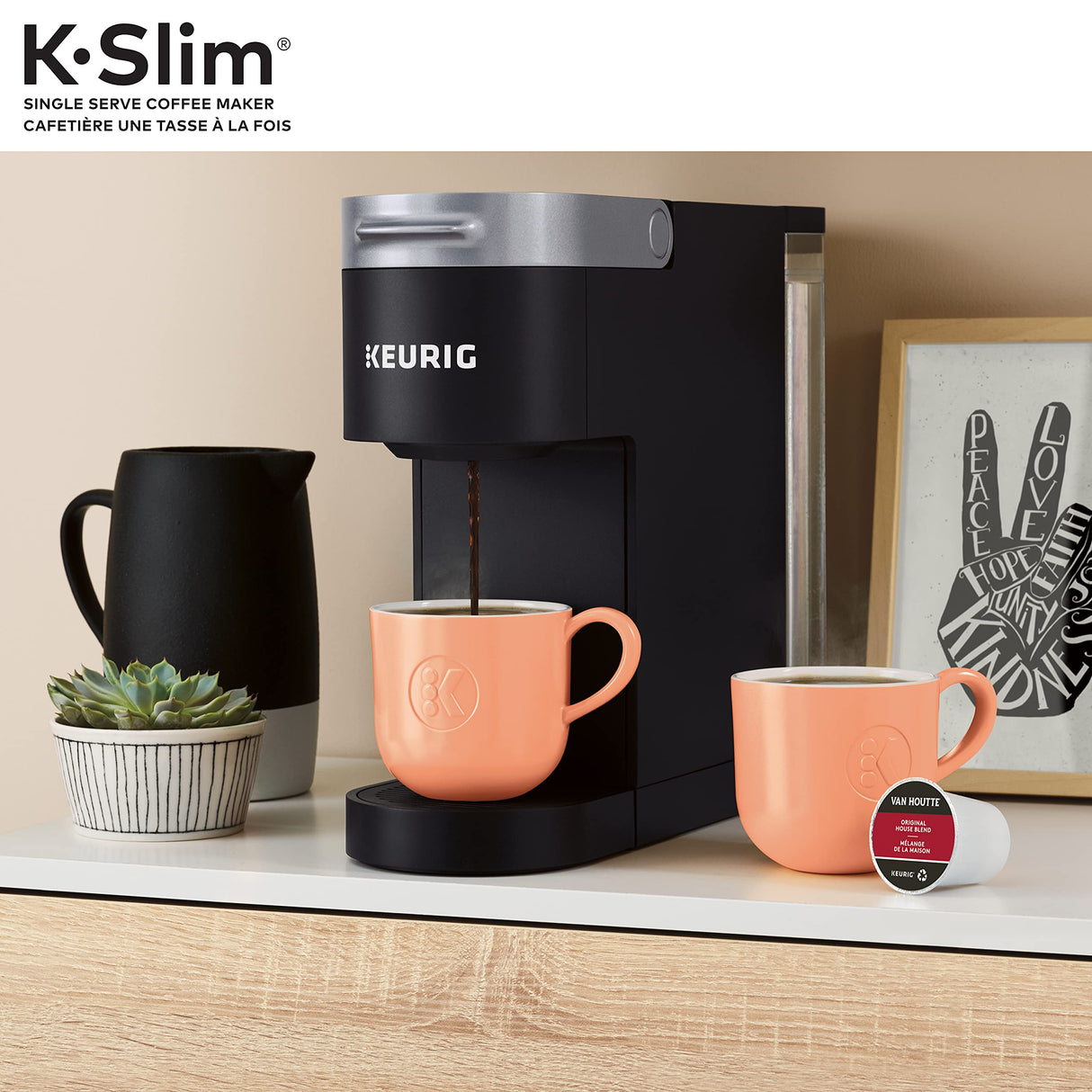 Keurig K-Slim Single Serve K-Cup Pod Coffee Maker, Featuring Simple Push Button Controls And MultiStream Technology, Black