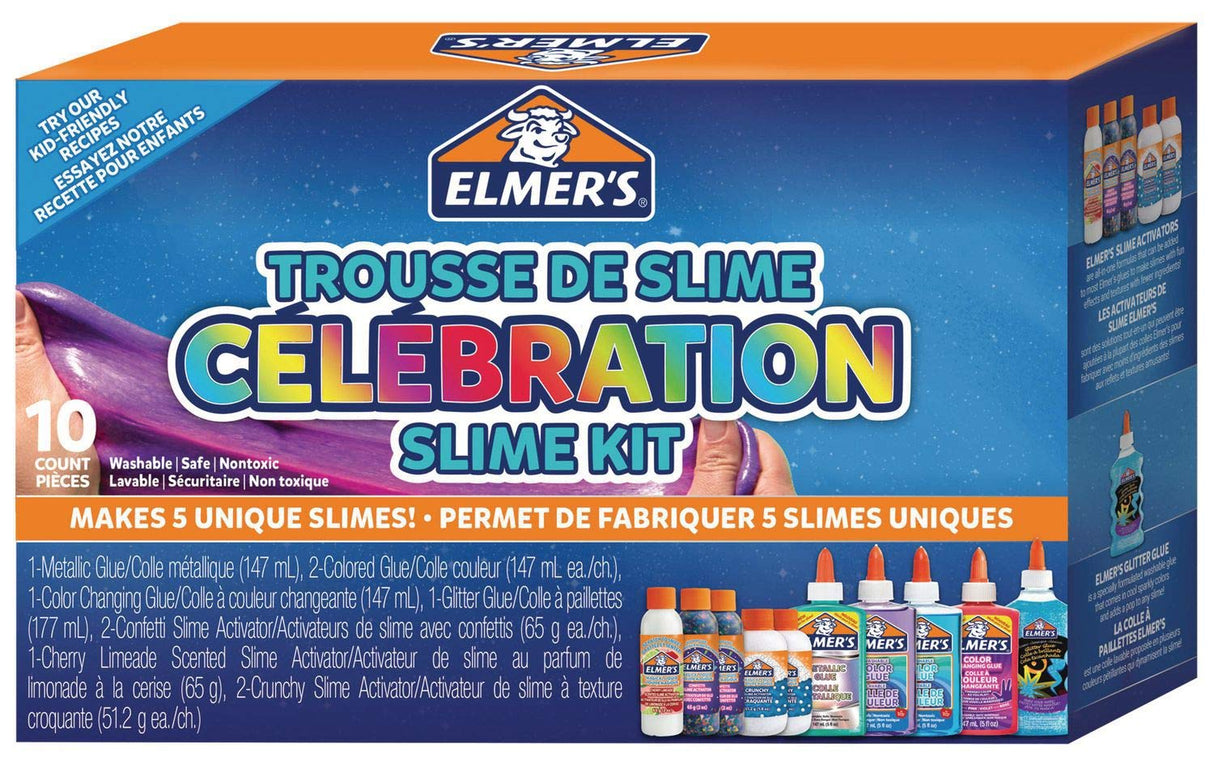 Elmer's Celebration Slime Kit + Magical Liquid Activator Solution Bundle