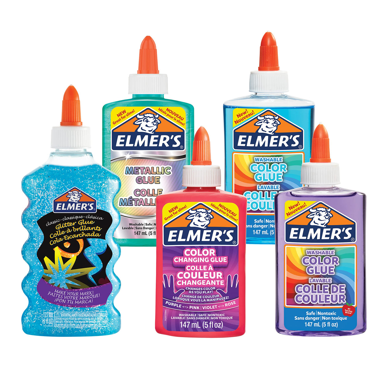 Elmer’s Celebration Slime Kit, Slime Supplies Include Assorted Magical Liquid Slime Activators and Assorted Liquid Glues, 10 Count