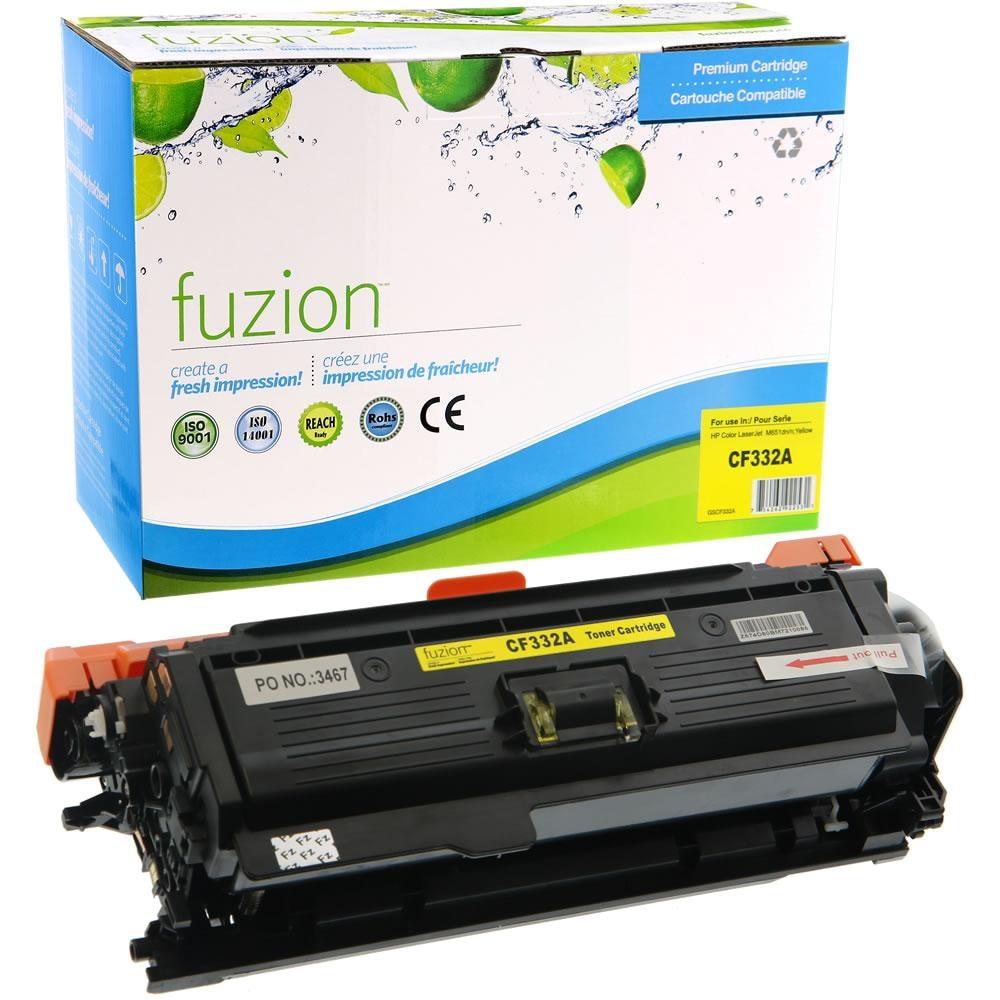 Fuzion Remanufactured Toner for HP CF332A (654A) - Yellow