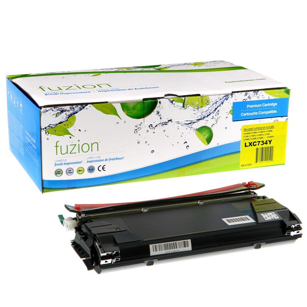 Fuzion Remanufactured Toner for Lexmark C734A1YG - Yellow