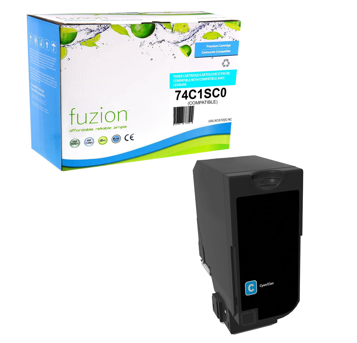 Fuzion New Compatible Toner for Lexmark 74C1SC0 - Cyan