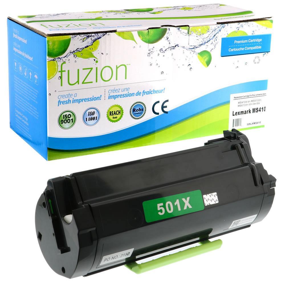 Fuzion Remanufactured Toner for Lexmark 50F1X00 - Black