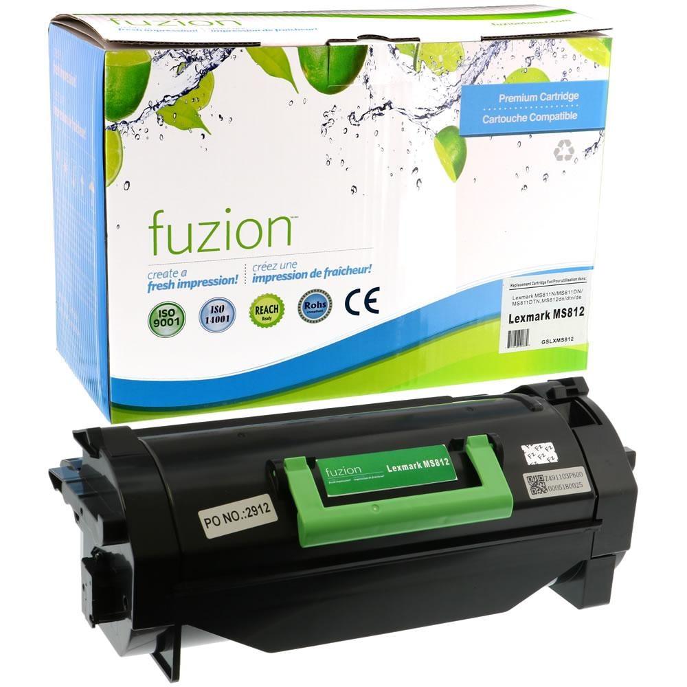 Fuzion Remanufactured Toner for Lexmark 52D1X00 - Black