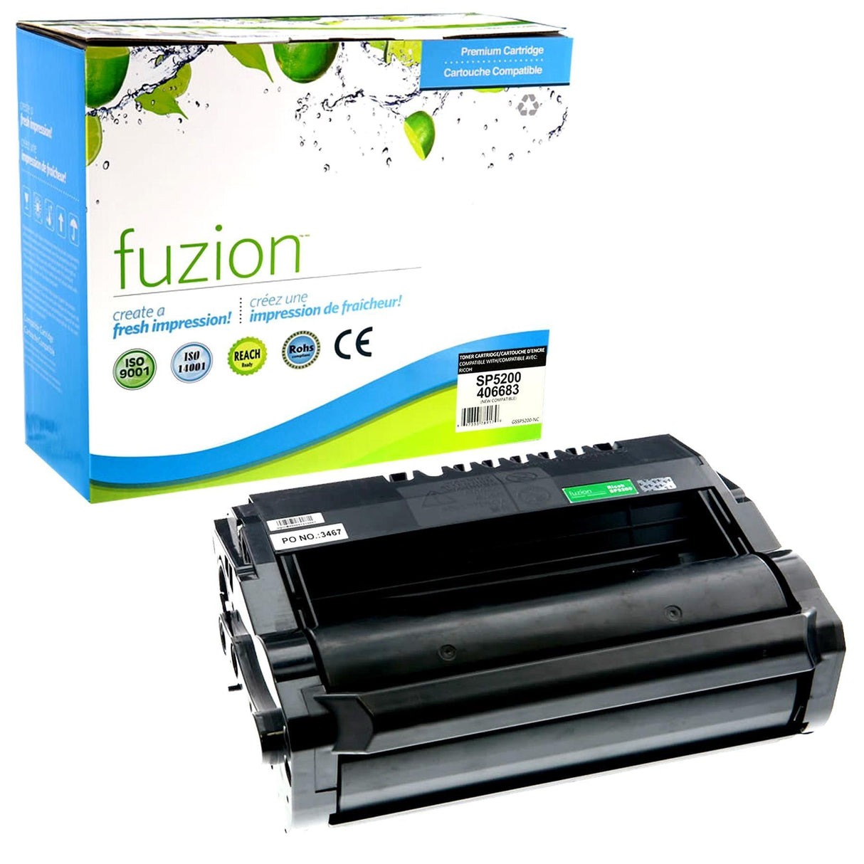 Fuzion New Compatible Toner for Ricoh 406683 - Black