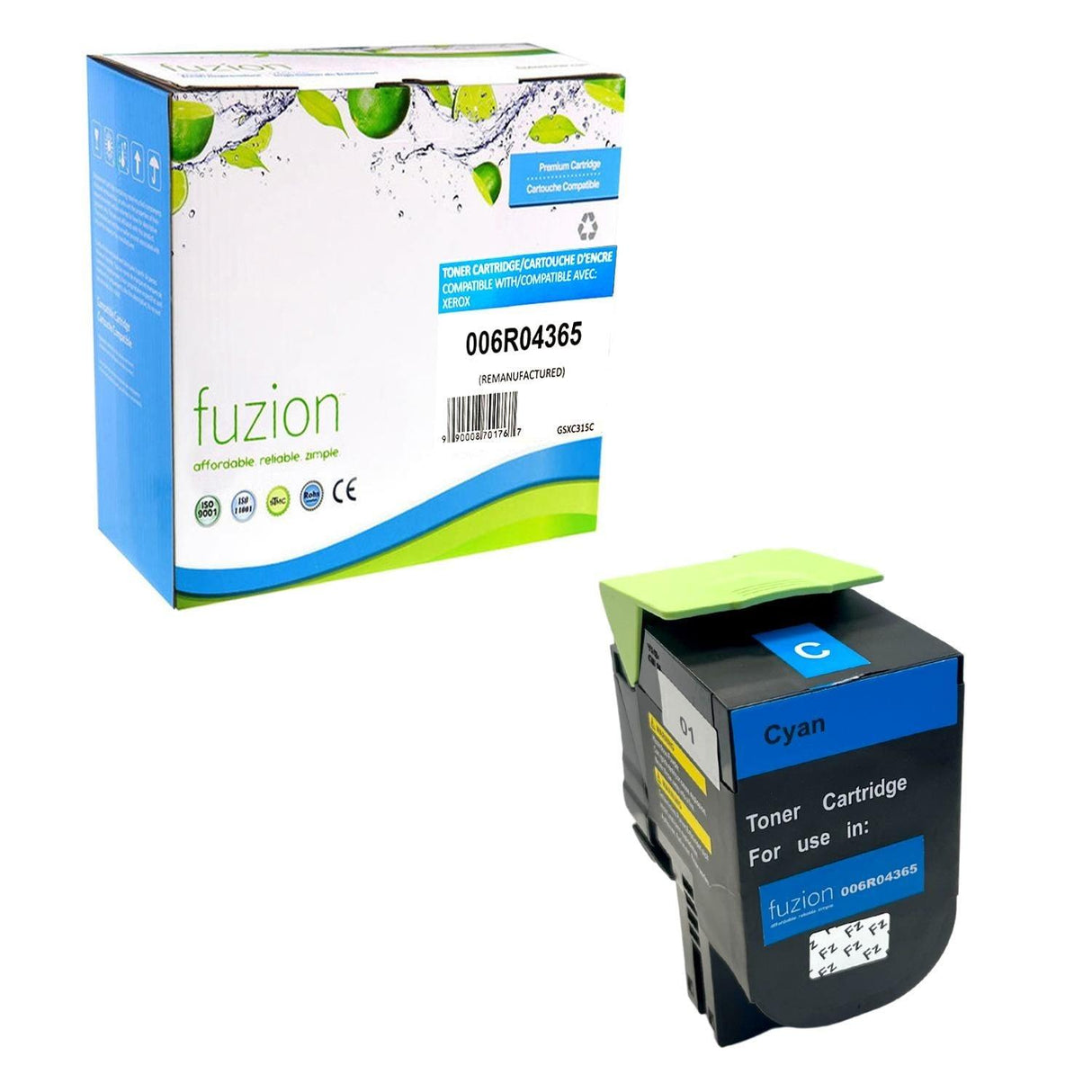 Fuzion Remanufactured Toner for Xerox 006R04365 High Yield - Cyan