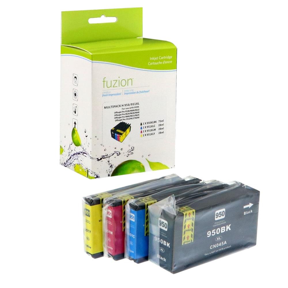 Fuzion New Compatible Inkjet for HP #950XL Set- XL C/K/M/Y