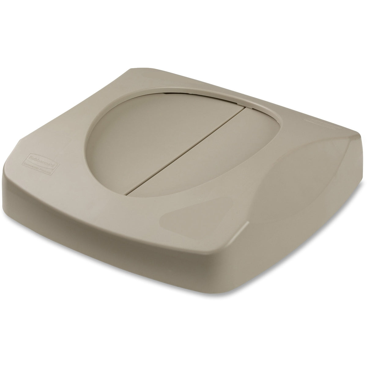 Rubbermaid Square Plastic Trash Container, 23 Gallons, 31"H x 15-1/2"W x 16-1/2"D, Beige
