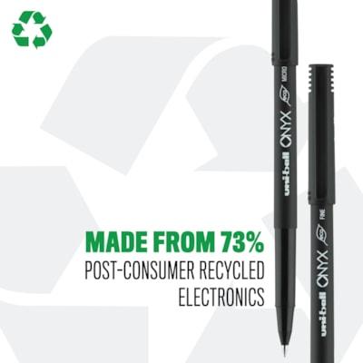 Uniball Onyx Rollerball Pens, Blue, Micro 0.5 mm, Box of 12