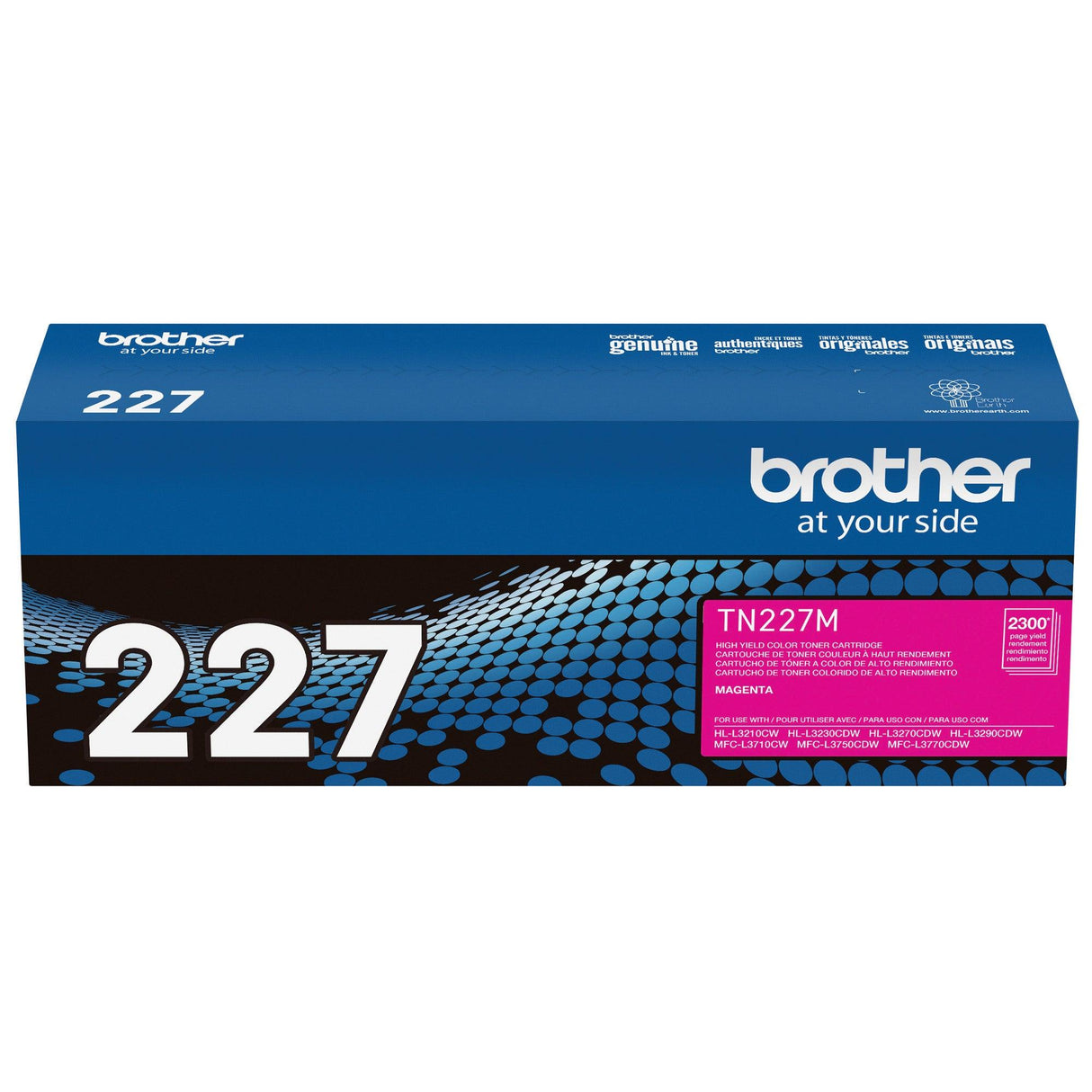 Brother Genuine TN227M High Yield Magenta Toner Cartridge - 2300 Pages