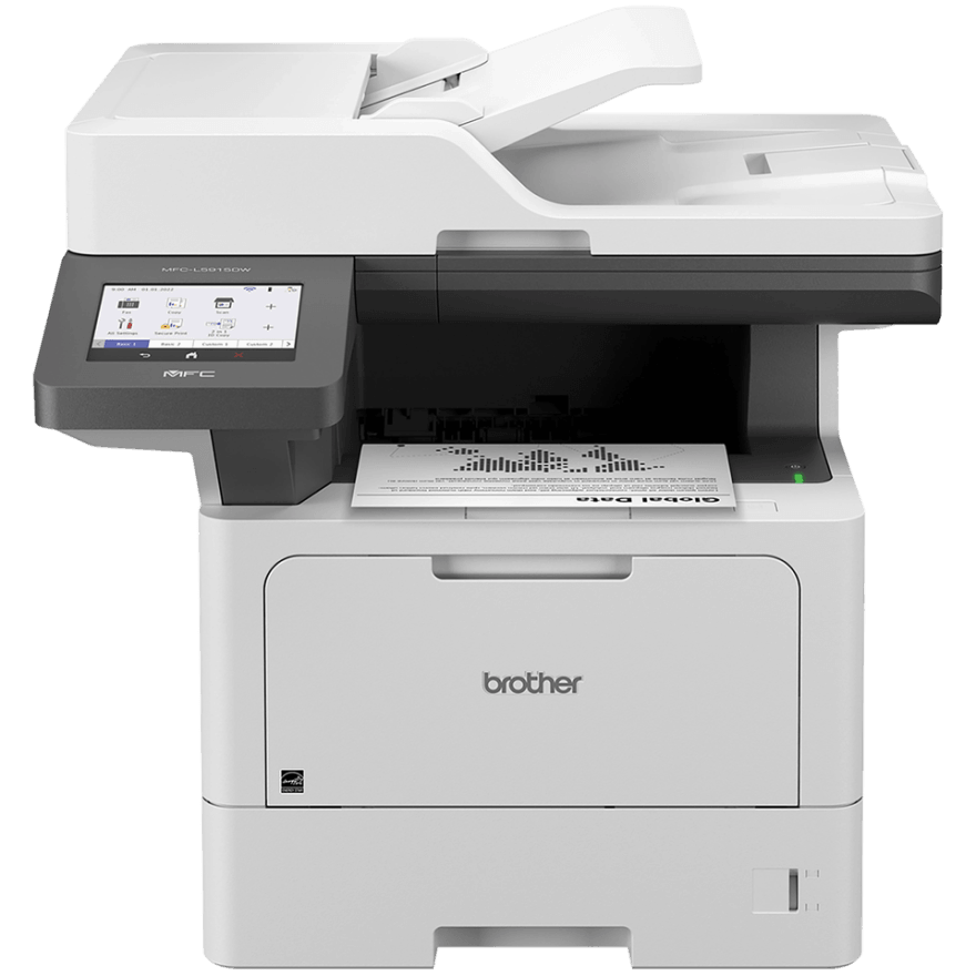 Brother MFC-L5915DW Business Monochrome Laser All-in-One Printer with Low-cost Printing,
Wireless Networking and Duplex Print, Scan, and Copy