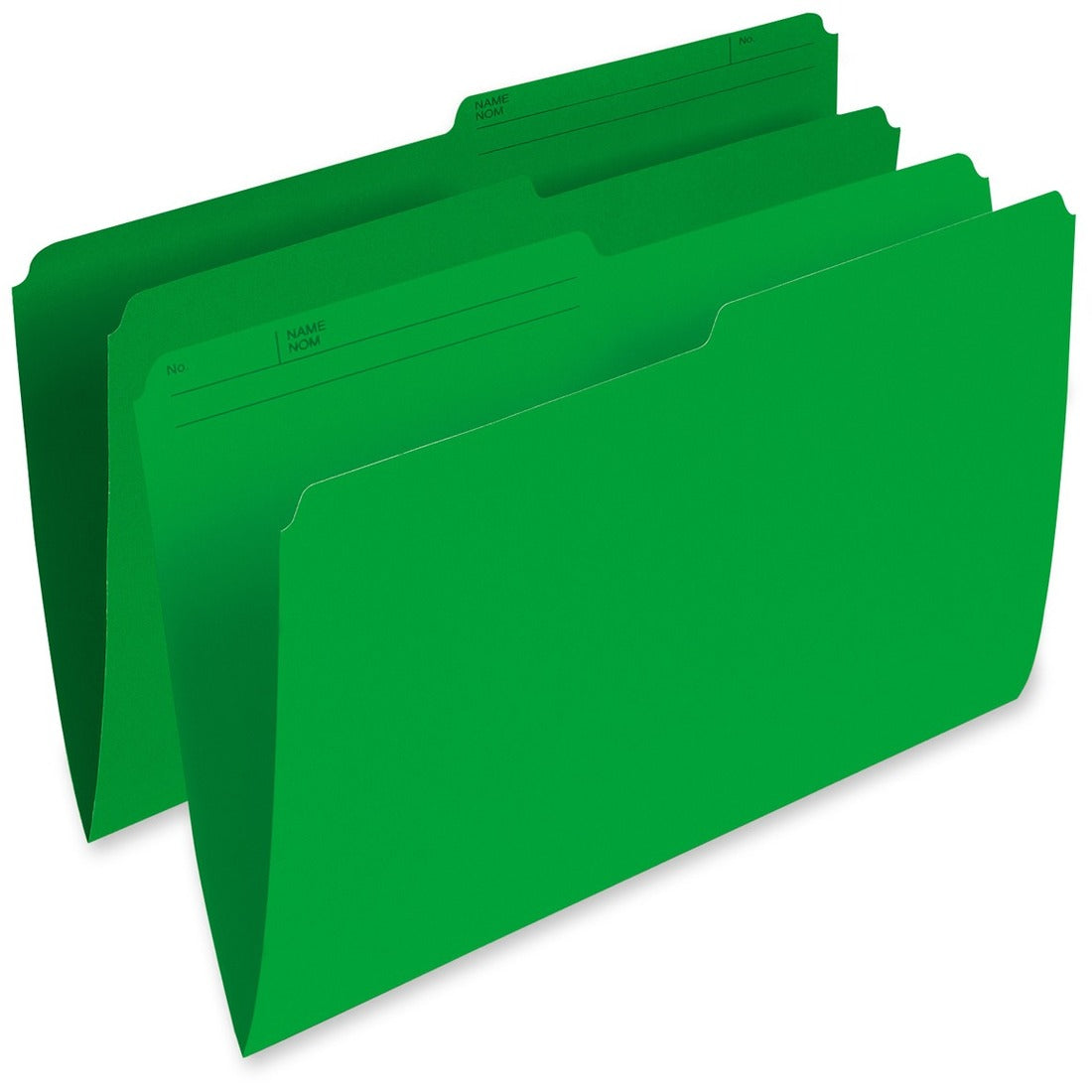 Pendaflex 1/2 Tab Cut Legal Recycled Top Tab File Folder - 8 1/2" (215.90 mm) x 14" (355.60 mm) - 10.5 pt. (3.70 mm) - Green - 10% Recycled - 100 / Box
