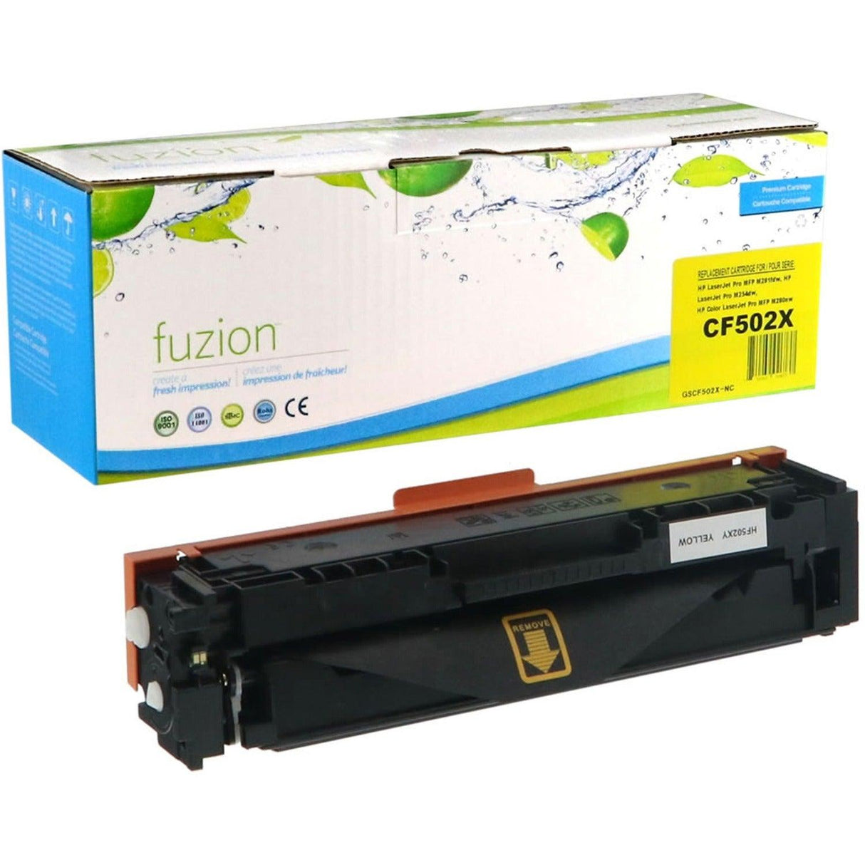 fuzion Remanufactured Laser Toner Cartridge - Alternative for HP 202X (CF502X) - Yellow - 1 Each
