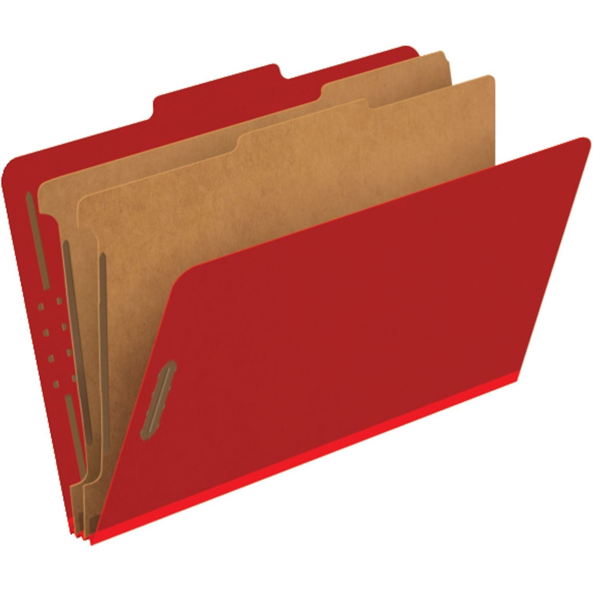 Pendaflex 2/5 Tab Cut Legal Recycled Classification Folder - 8 1/2" (215.90 mm) x 14" (355.60 mm) - 6 Fastener(s) - 2 Divider(s) - 25 pt. (8.80 mm) - Bright Red - 1 Each