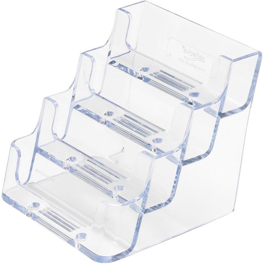 Deflecto 4-Pocket Clear Desktop Business Card Holder*
