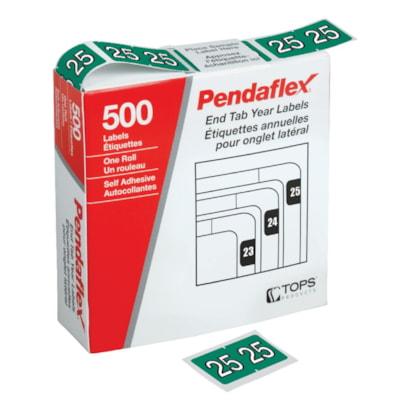 Pendaflex 2025-Year Colour-Coded Labels, Dark Green, 1-1/8" x 1-3/8", Box of 500