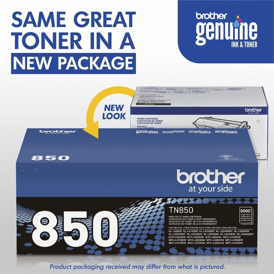 Brother TN850 Original Toner Cartridge - Laser - High Yield - 8000 Pages - Black