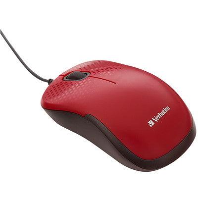 SILENT WIRED OPTICAL MOUSE RED