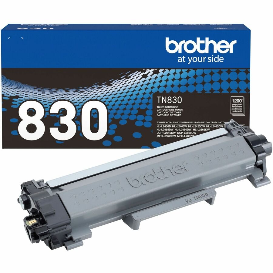 Brother Genuine TN830 Standard Yield Black Toner Cartridge - Black - 1200 Pages