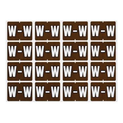 LABEL ALPHABETIC BROWN -W-