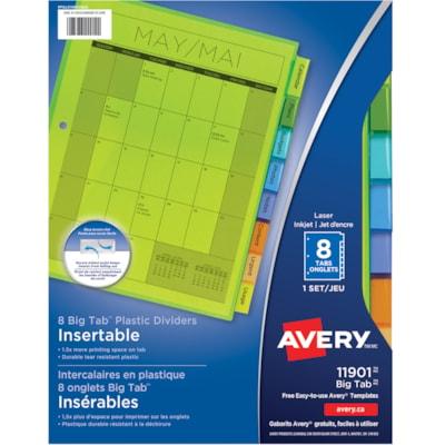 AVERY BIG TAB DIVIDERS 8 TAB