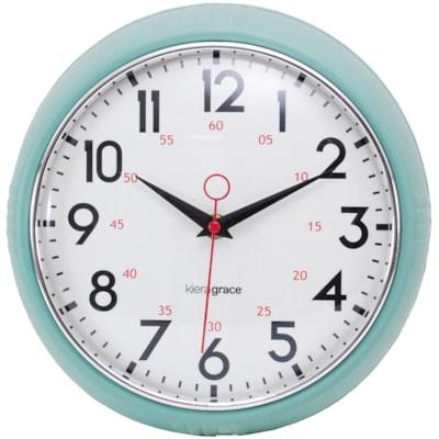 RETRO 9.5IN WALL CLOCK-GREEN