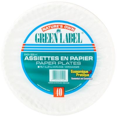 GREEN LABEL 9  PAPER PLATE