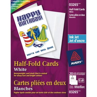 CARDS HALF FOLD BLANK AVERY