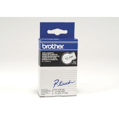 Brother P-Touch TC291 Laminated Tape - 23/64" (9 mm) Width - Glossy - White - 1 Each