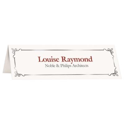 TENT CARD WHT W/SILVER EMBASSY