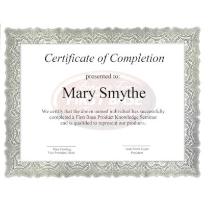 FIRST BASE GREEN CERTIFICATES