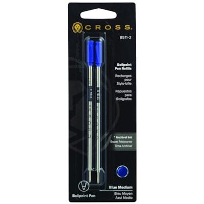 CROSS BP PEN REFILL BLU MED2PK