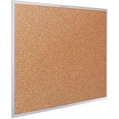 uartet Classic Series Bulletin Board - 24" (609.60 mm) Board Height x 36" (914.40 mm) Board Width - Brown Natural Cork Surface - Heavy-gauge, Self-healing, Heavy Duty - Silver Aluminum Frame - 1 Each