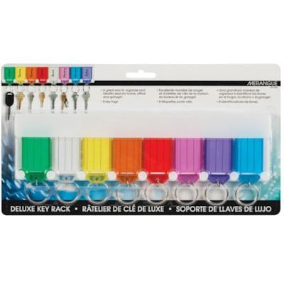 KEY RACK W/ 8 COLOUR KEY RINGS